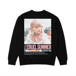 Taylor Swift It's a Cruel Summer With You Long Sleeve Crewneck Lover Black Small